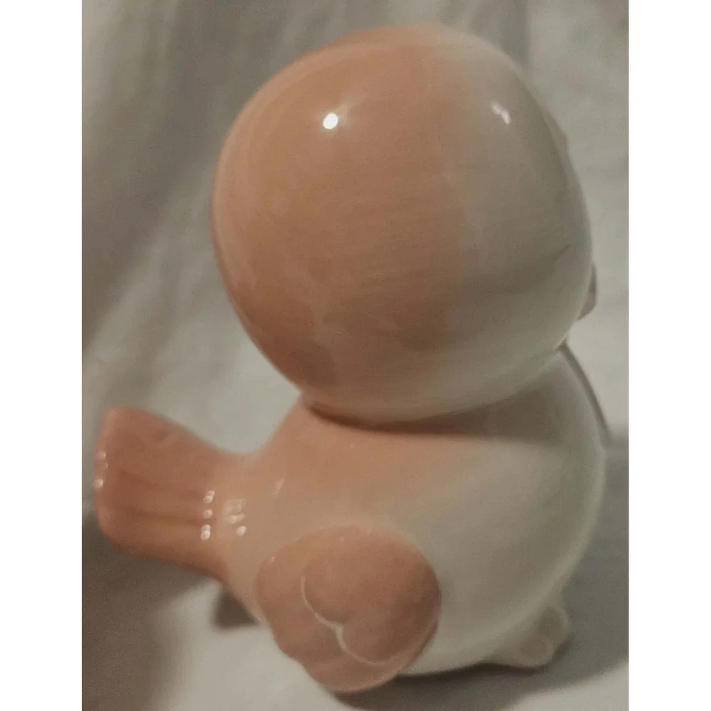 Vintage-Style Ceramic Love‎ Birds Figurines – Pink & White – Set of 2